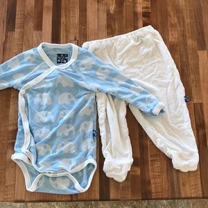 Kickee Pants Infant outfit set. Size 3-6 month.